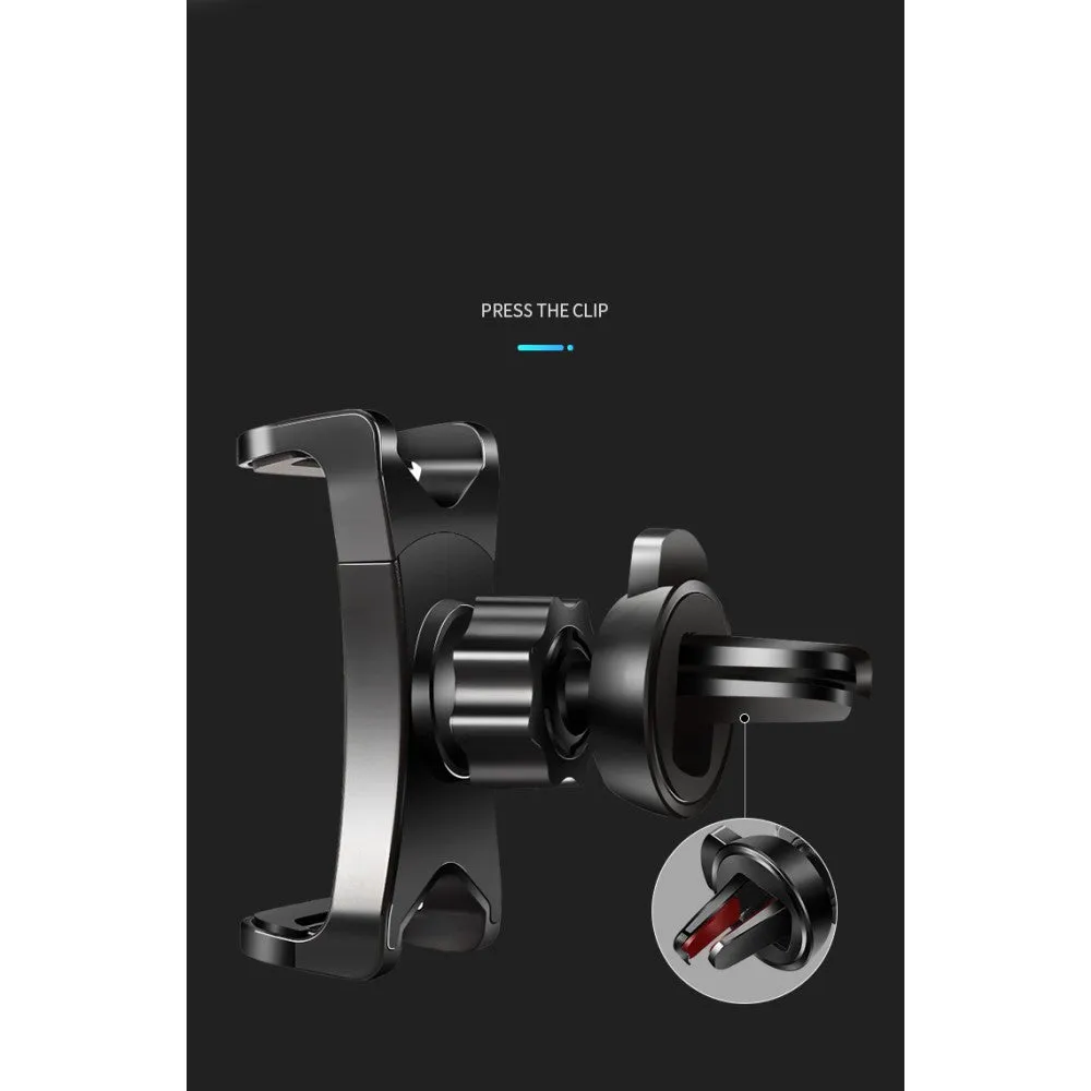 3 in 1 Car GPS Smartphone Holder: Dashboard / Visor Clamp   AC Grid Clip for Sharp 507SH - Black