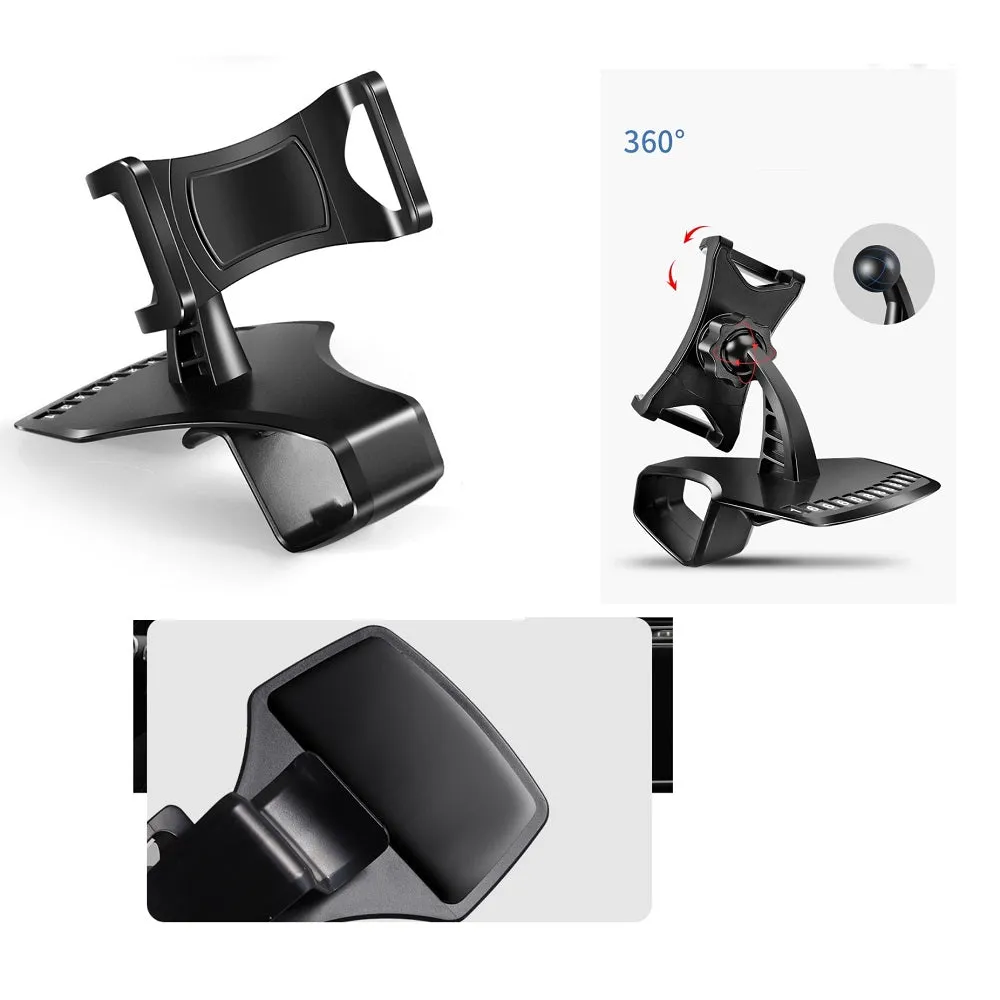 3 in 1 Car GPS Smartphone Holder: Dashboard / Visor Clamp   AC Grid Clip for Sharp 507SH - Black