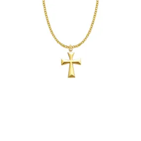 7/8 Inch 10KT Gold Filled Flared Cross Necklace