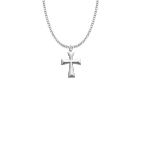 7/8 Inch Sterling Silver Flared Cross Necklace