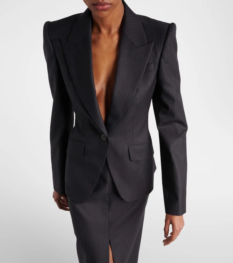 Alexander McQueen Pinstripe wool blazer