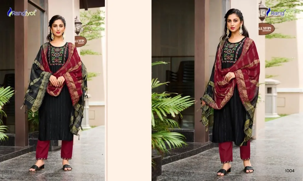 ANUSHA VOL 1 RAYON KURTI WITH BOTTOM AND DUPATTA