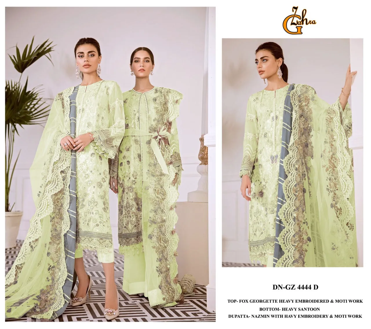 Beautiful Designer G-Zahra GZ-4444 Pakistani Suite