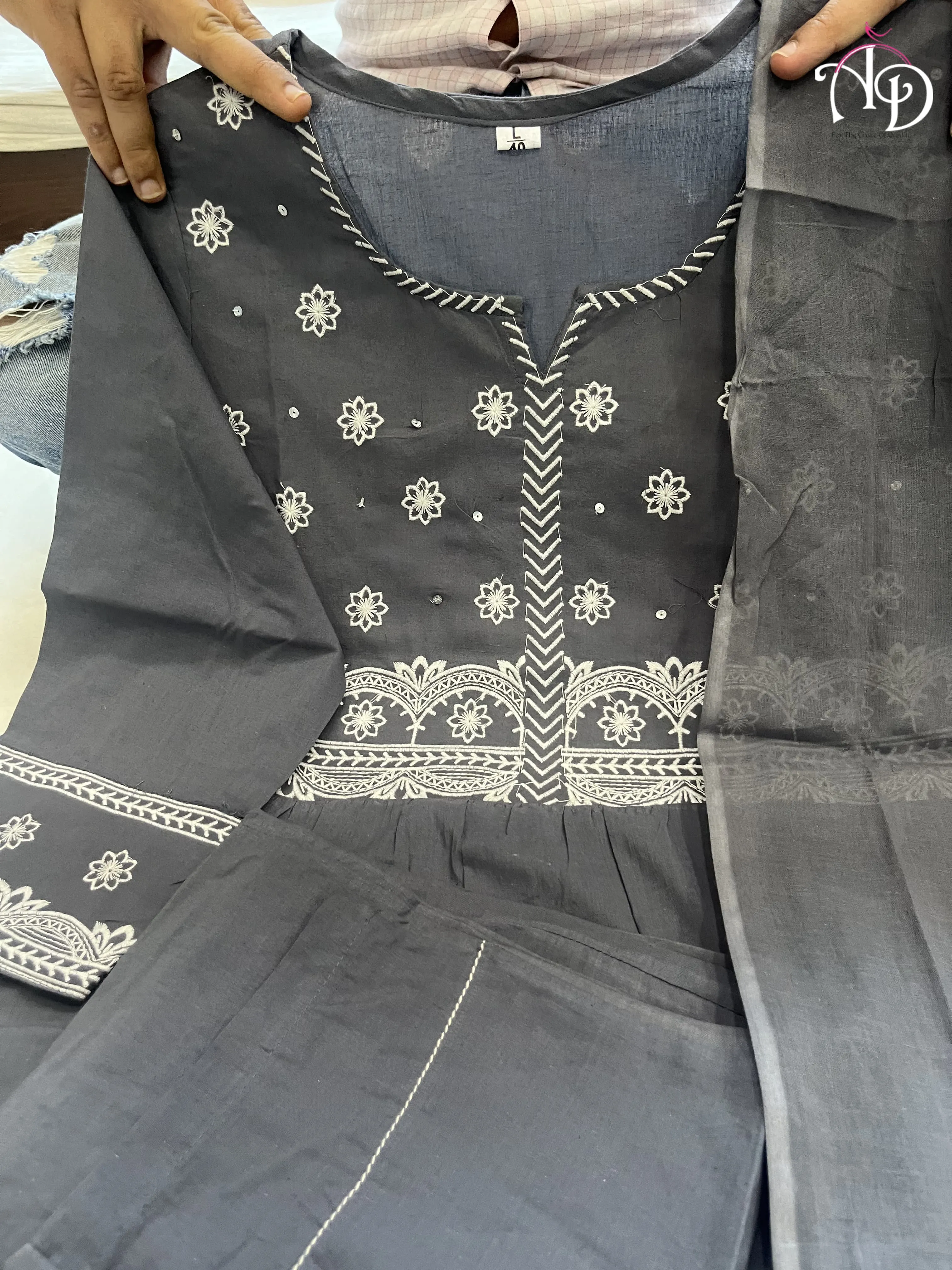 Beautiful Designer Pure Cotton 60 60 Silk Salwar Suit
