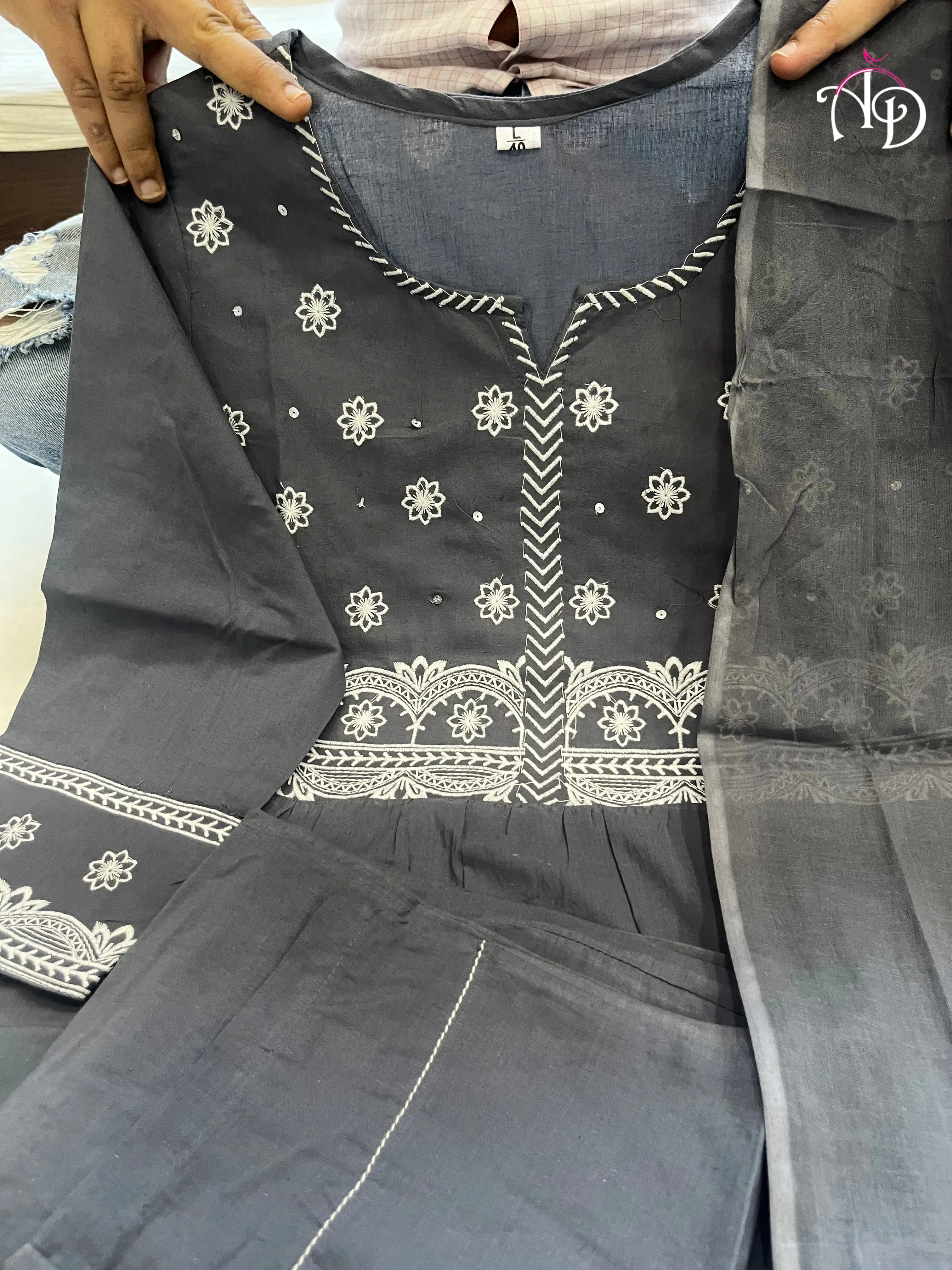 Beautiful Designer Pure Cotton 60 60 Silk Salwar Suit