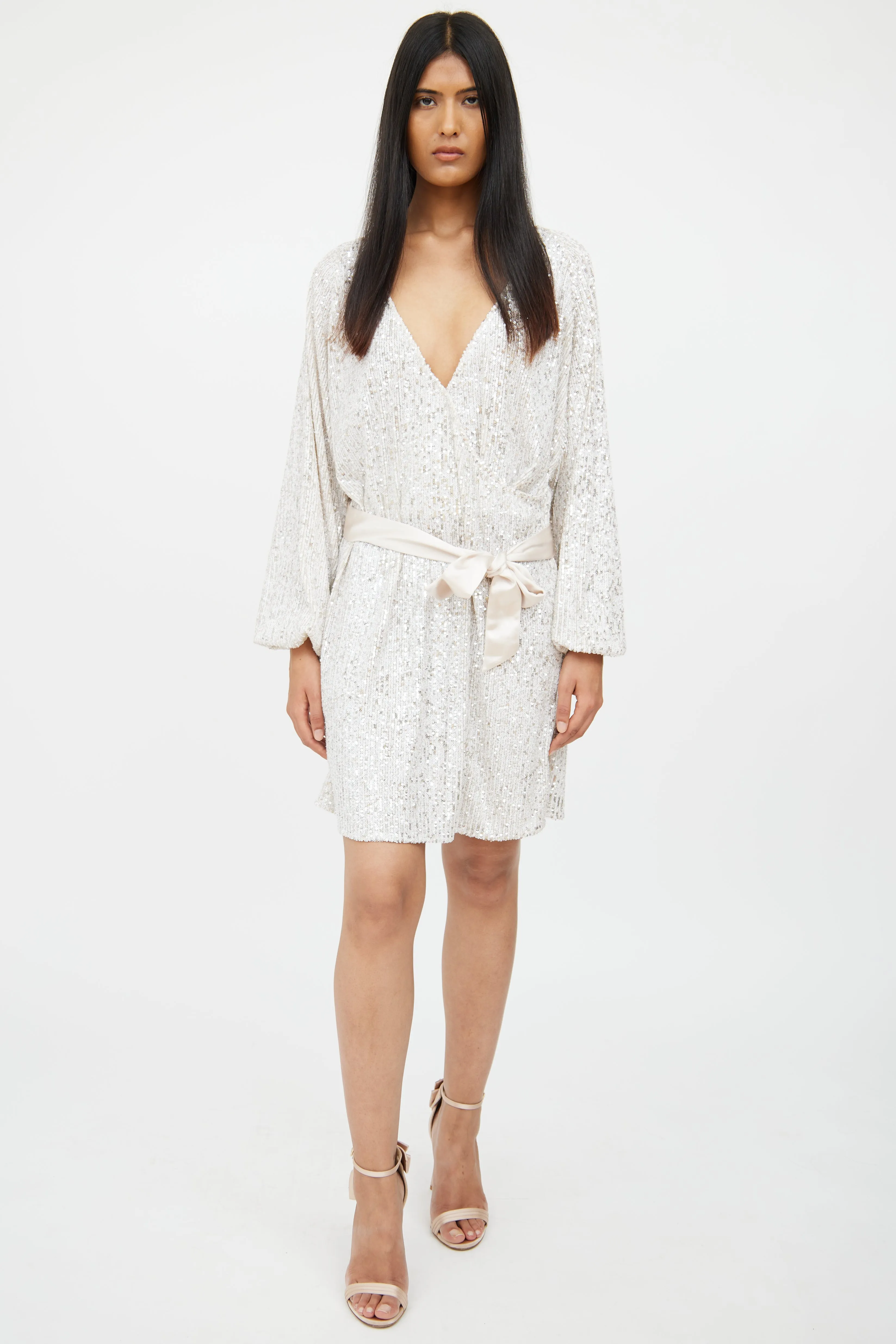 Beige Ariz Sequin Dress