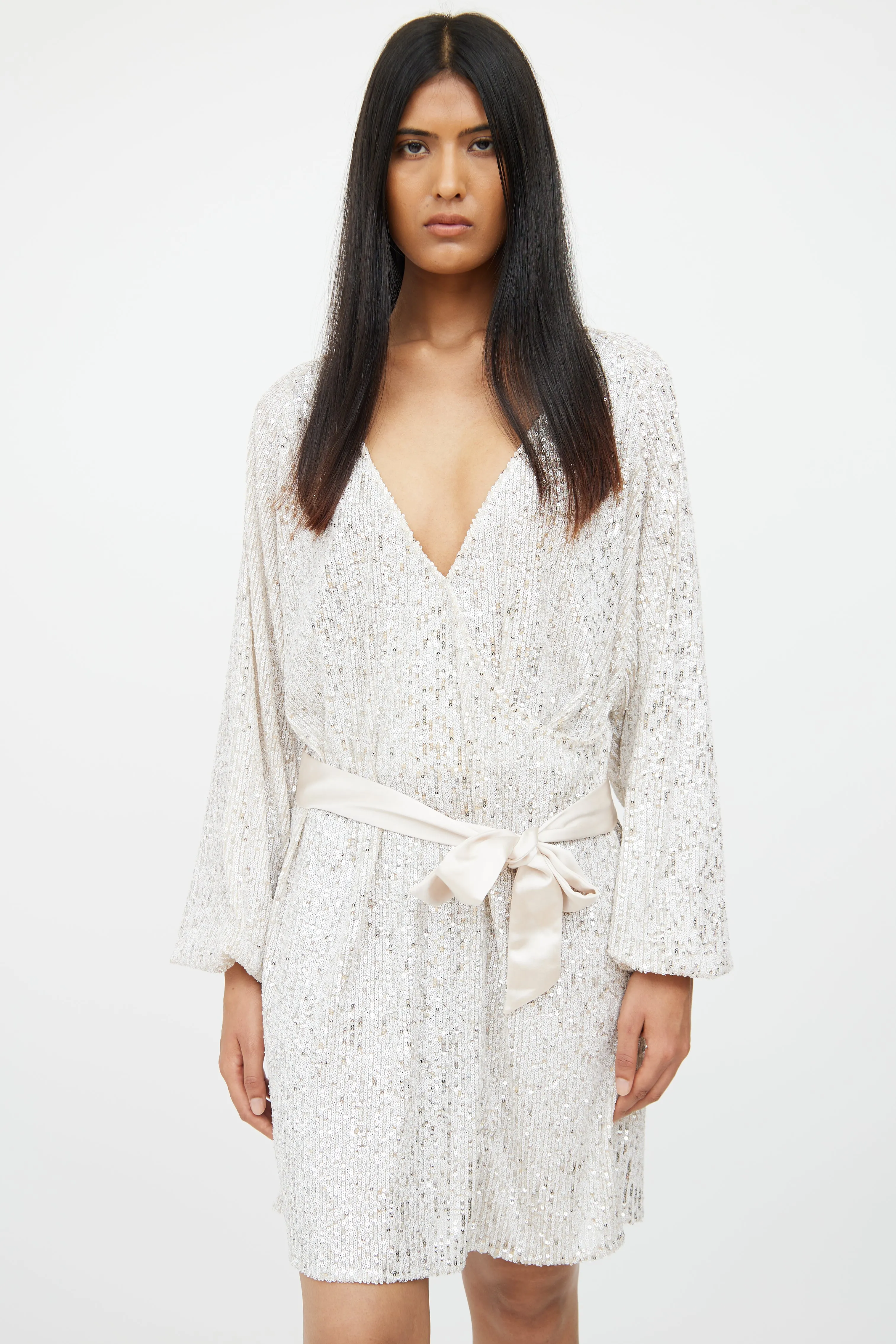 Beige Ariz Sequin Dress
