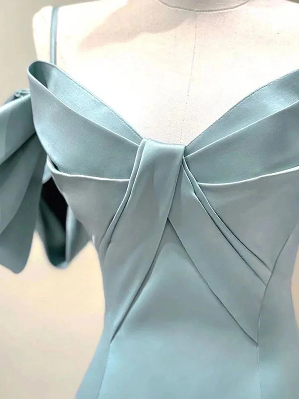Blue A-Line Satin Long Prom Dresses Long Formal Dresses Elegant Evening Dress december wedding guest dress