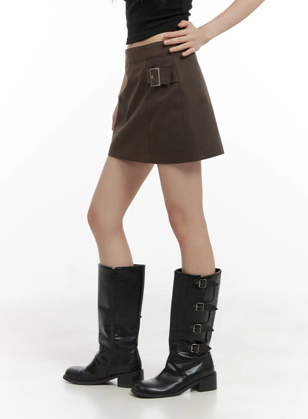 Buckle Minimal Mini Skirt CG426