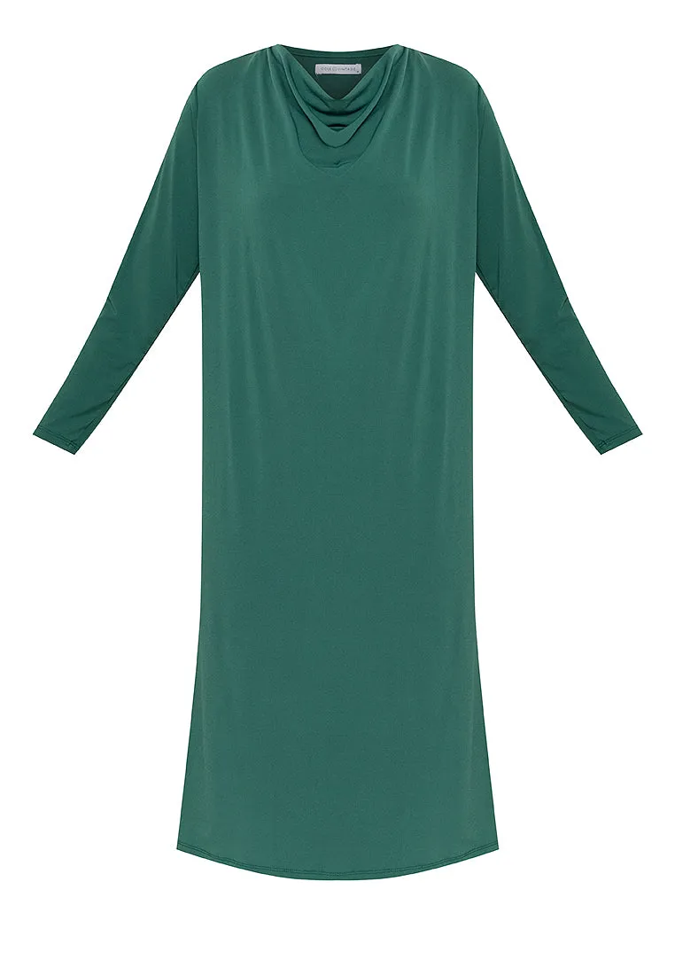 Dana Cowl Neckline Jersey Midi Dress
