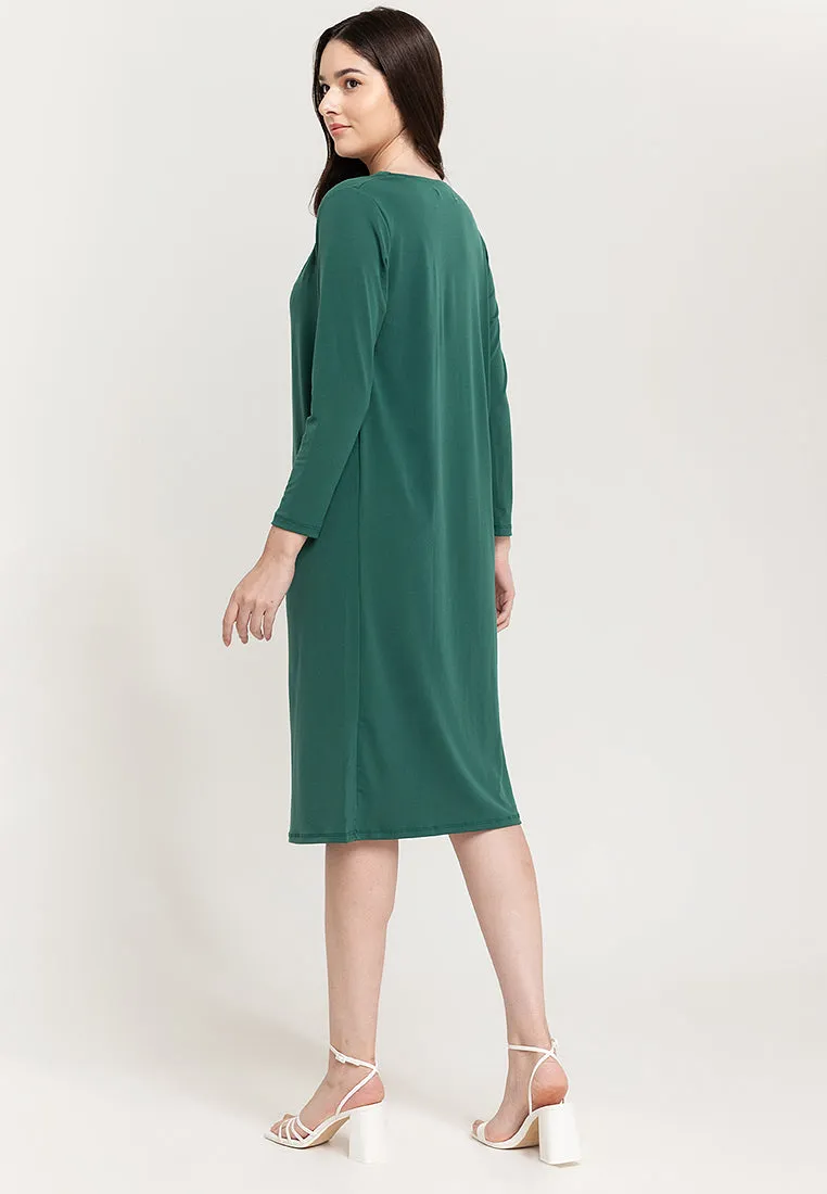 Dana Cowl Neckline Jersey Midi Dress