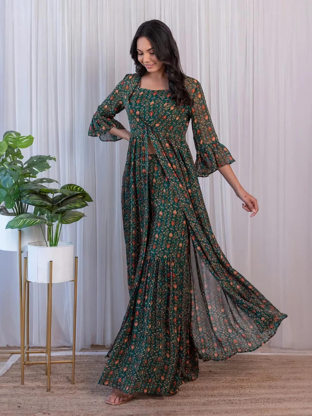 Designer Heavy Georgette Sharara Style Suit D.No.242