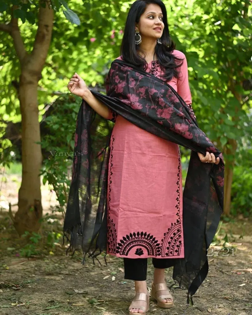 Designer Party Wear Cotton Suite with Kurta Pent with Dupptta
