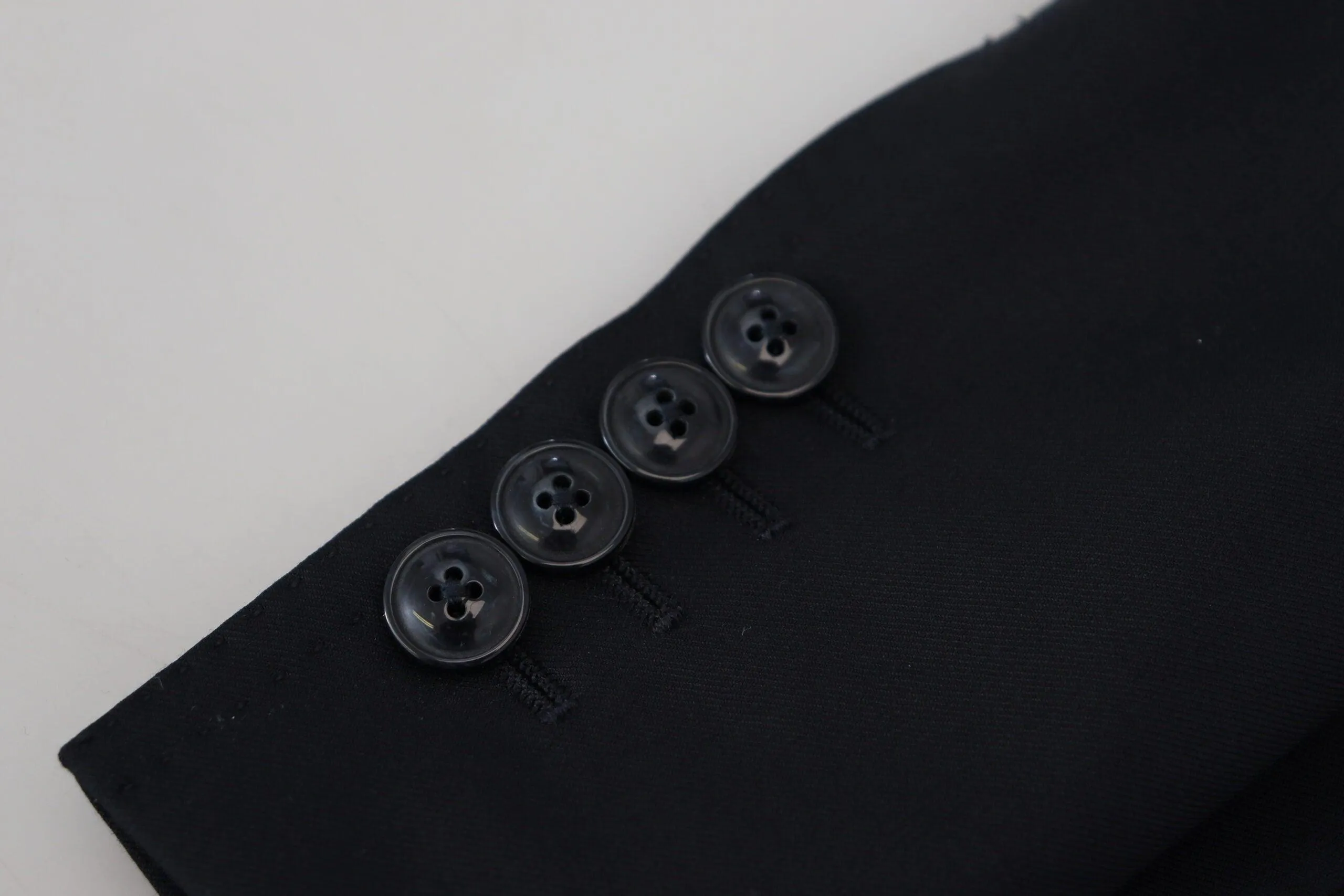 Dolce & Gabbana Dark Blue Wool Formal Sicilia Blazer