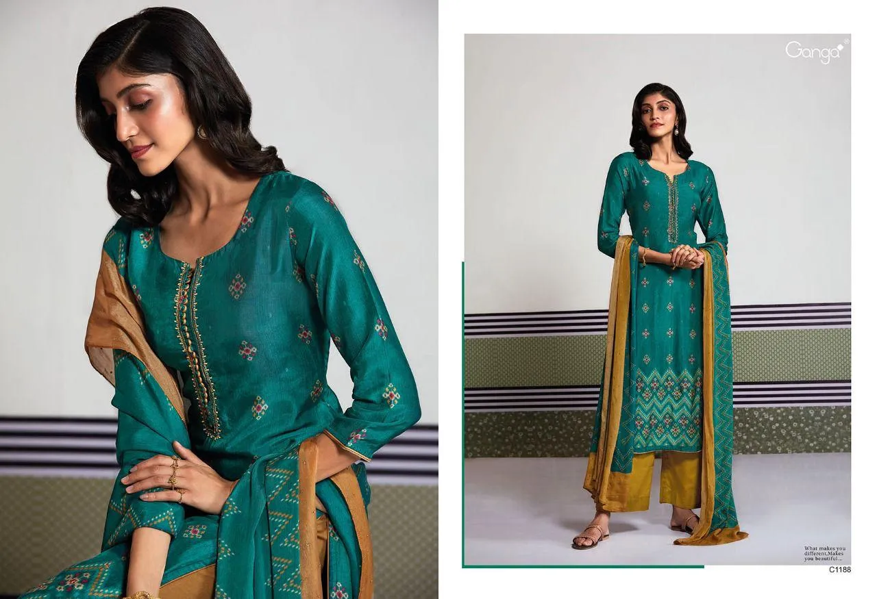GANGA KALINDI BEMBERG SALWAR SUITS