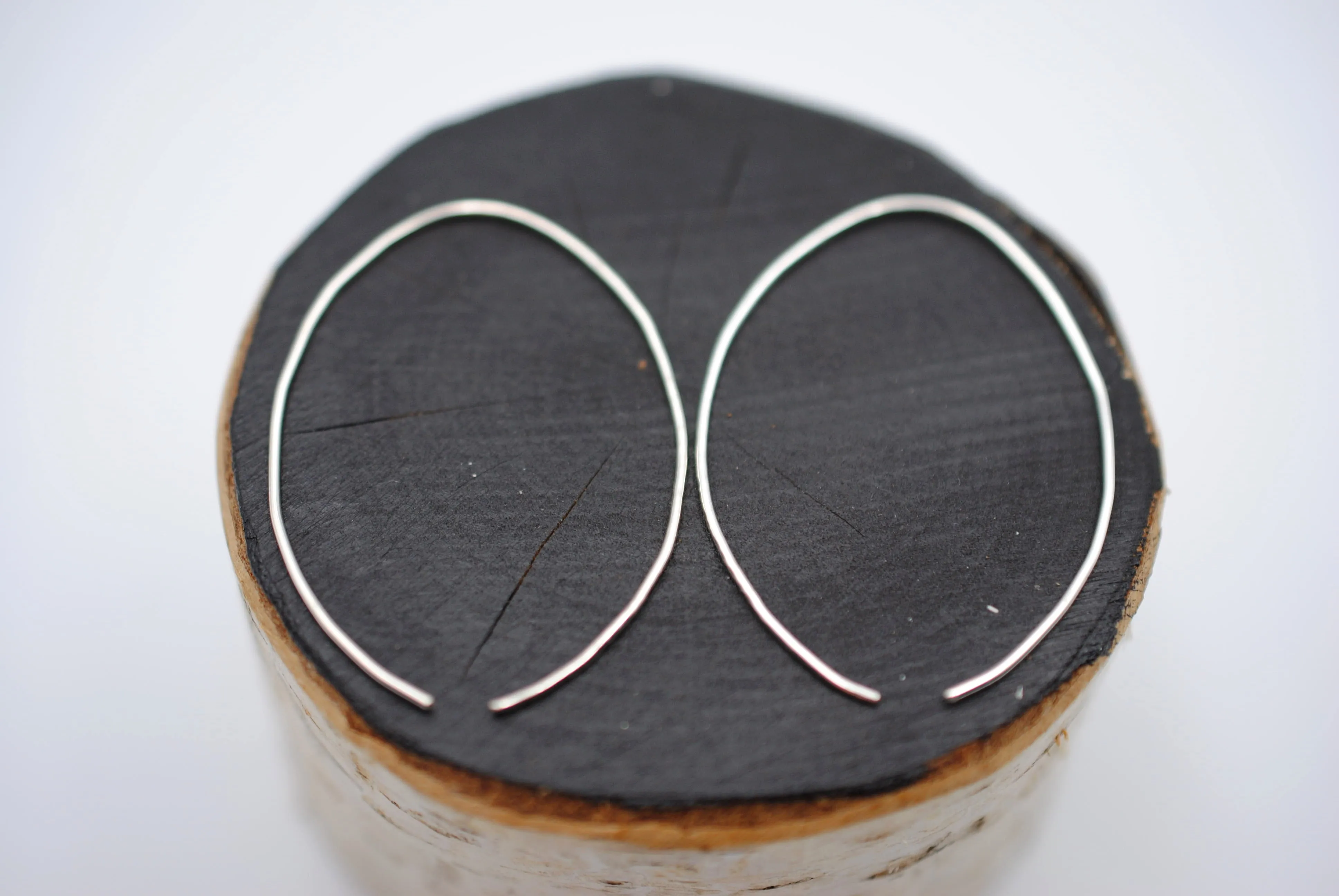 Large Silver Open Hoop Earrings