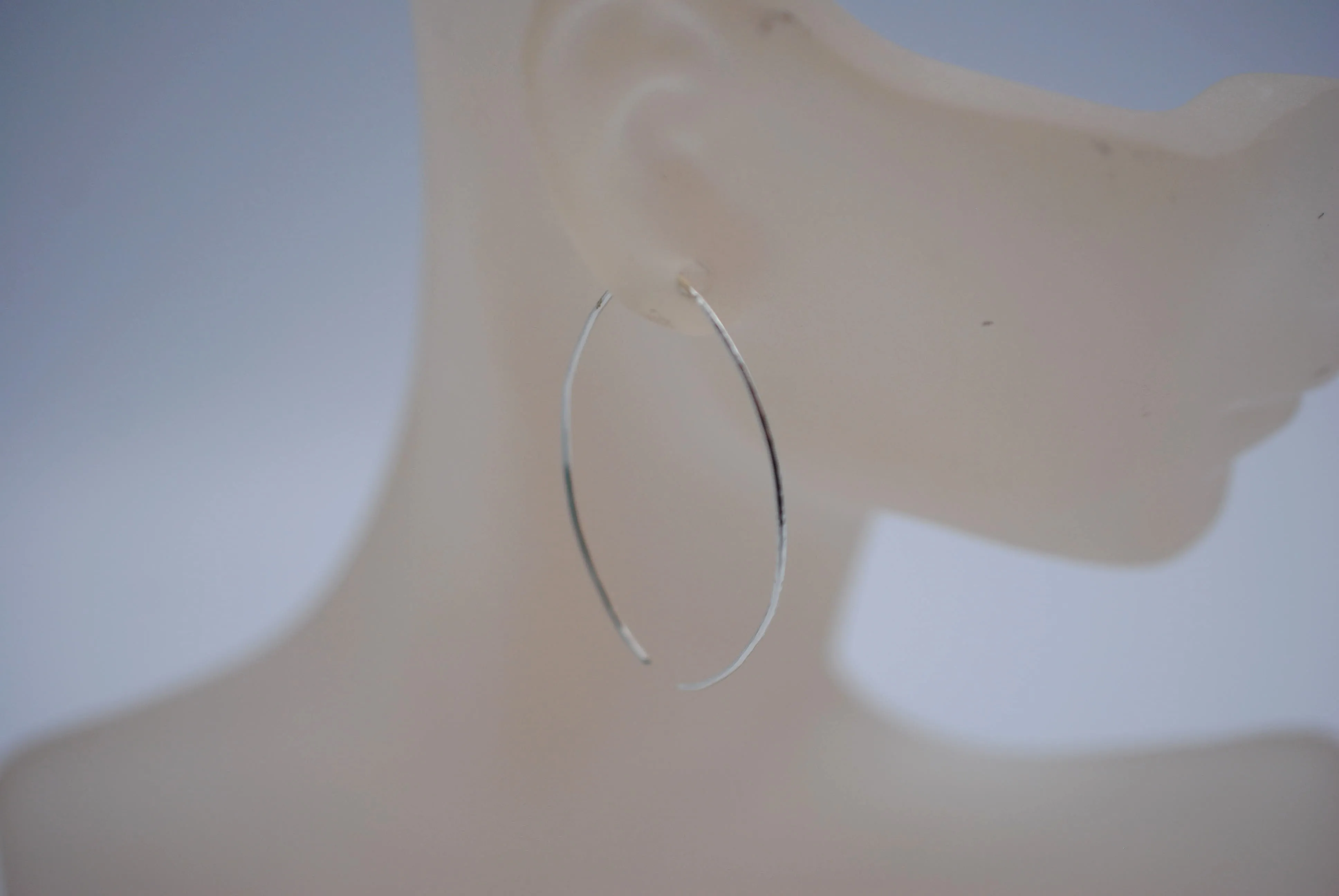 Large Silver Open Hoop Earrings
