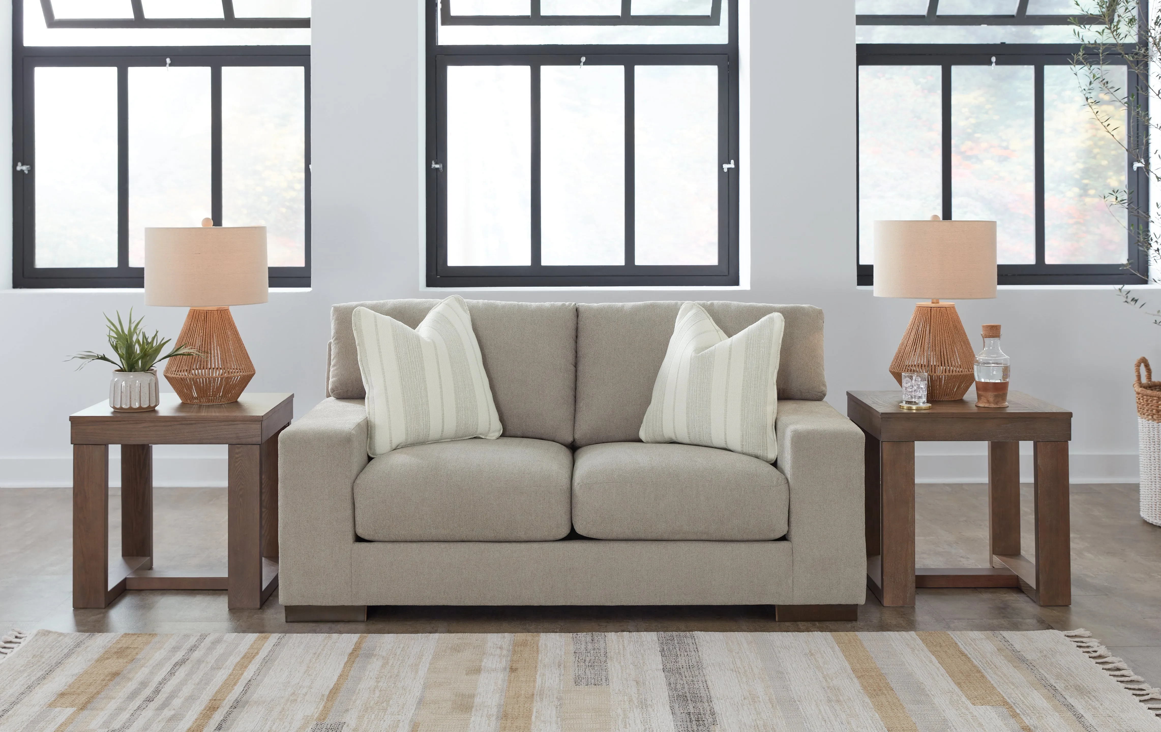 Maggie Sofa, Loveseat, Chair and Ottoman in Flax