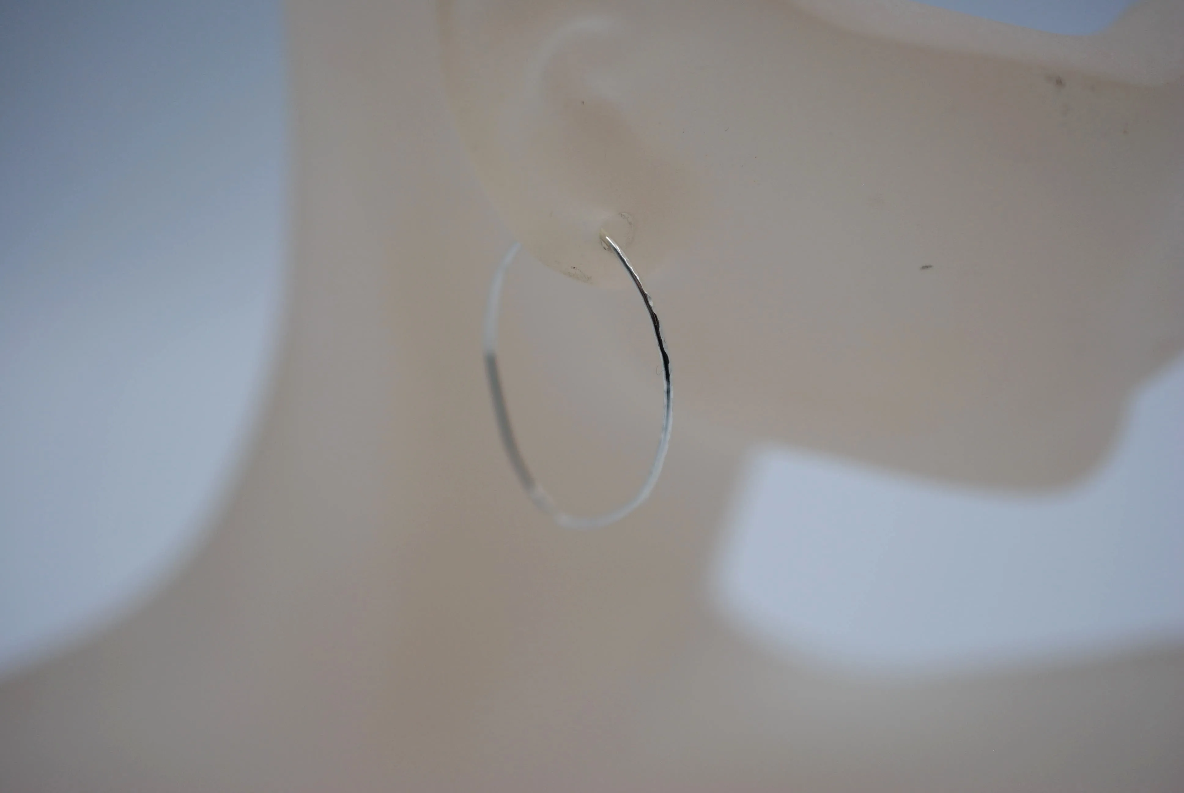 Medium Silver Open Hoop Earrings