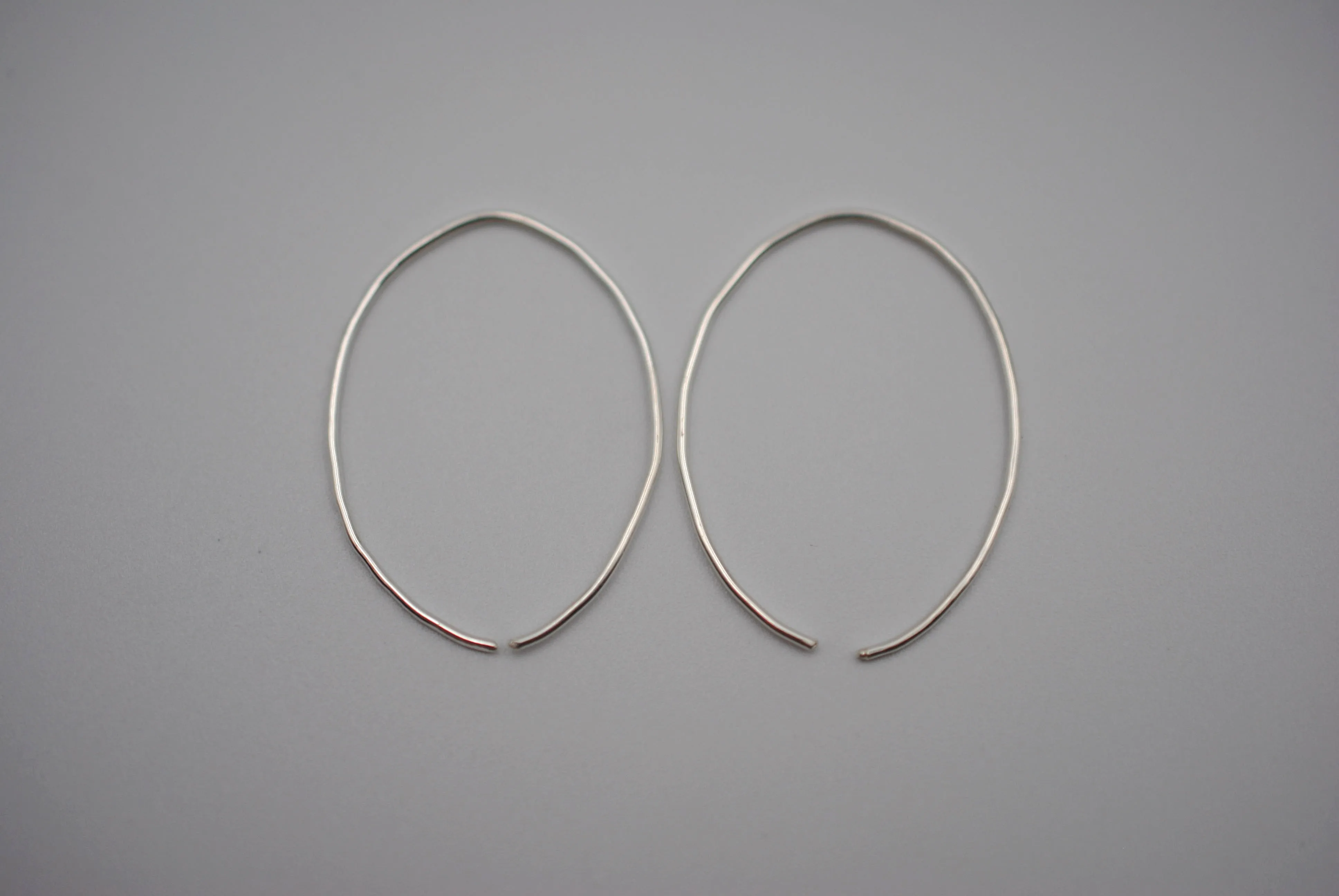 Medium Silver Open Hoop Earrings