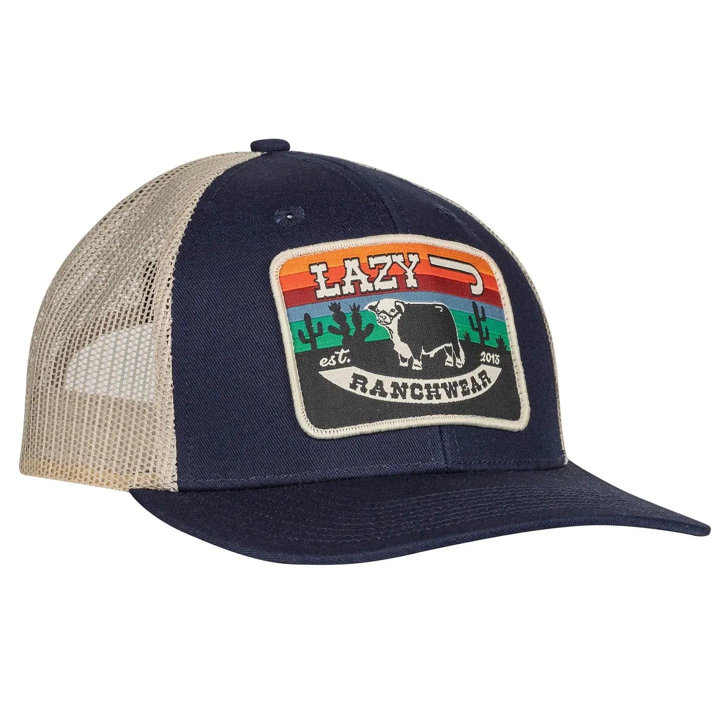 Navy & Tan Sunrise Cactus
