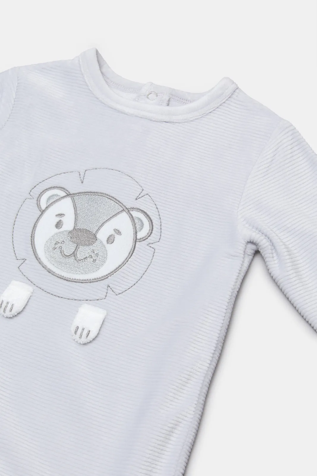 Newborn Grey Textured Sleepsuit