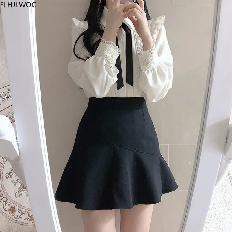 Peter Pan Collar Shirt With Riband