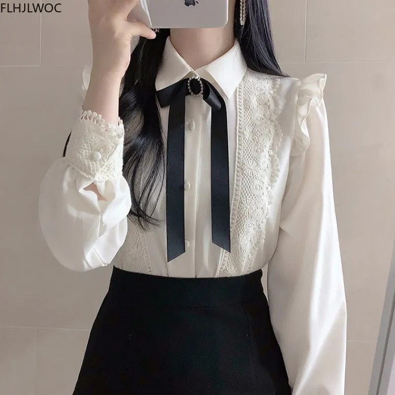 Peter Pan Collar Shirt With Riband