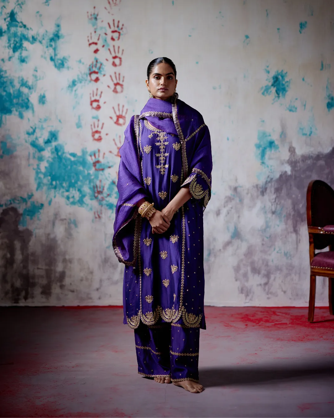 Purple Kurta Set
