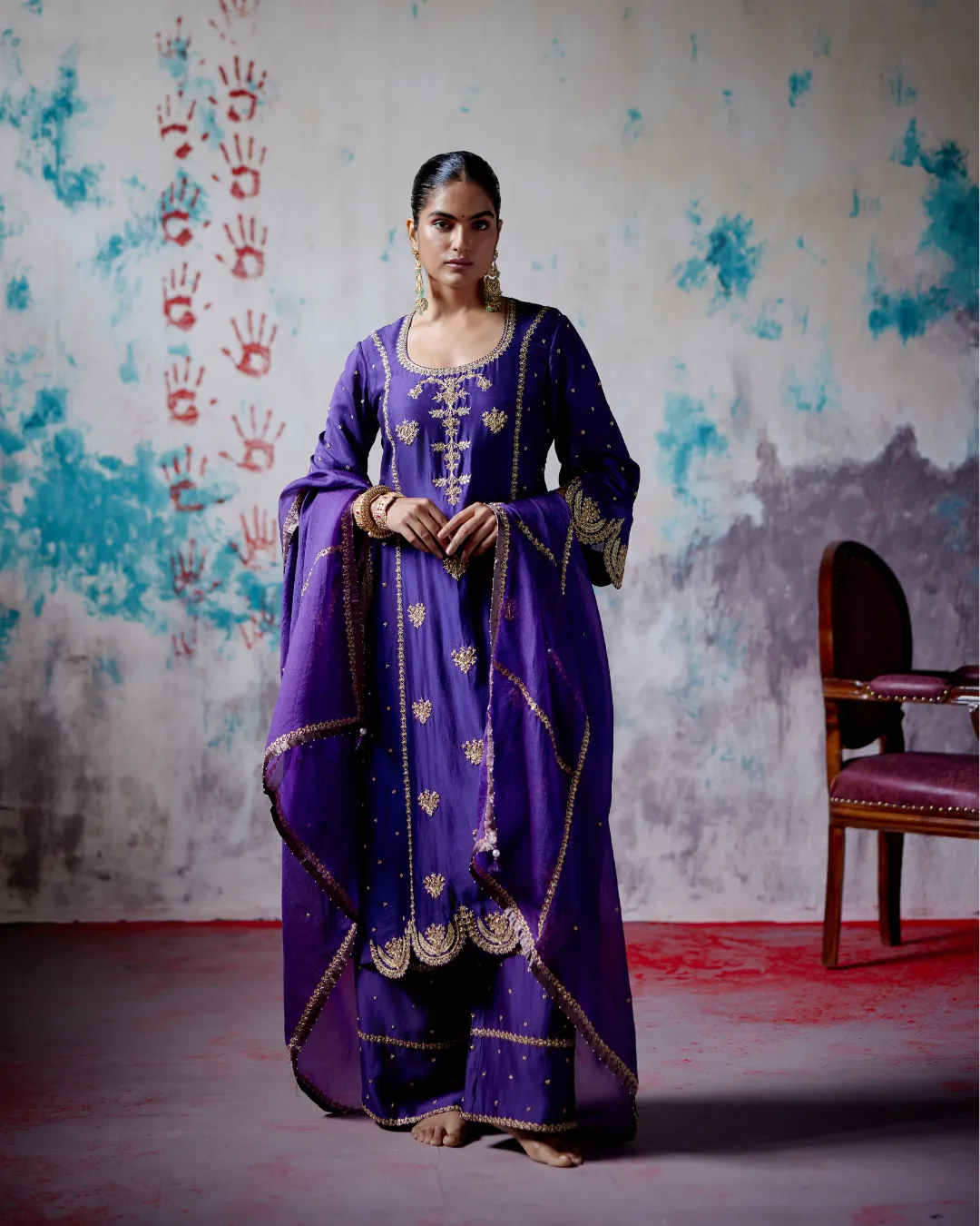 Purple Kurta Set