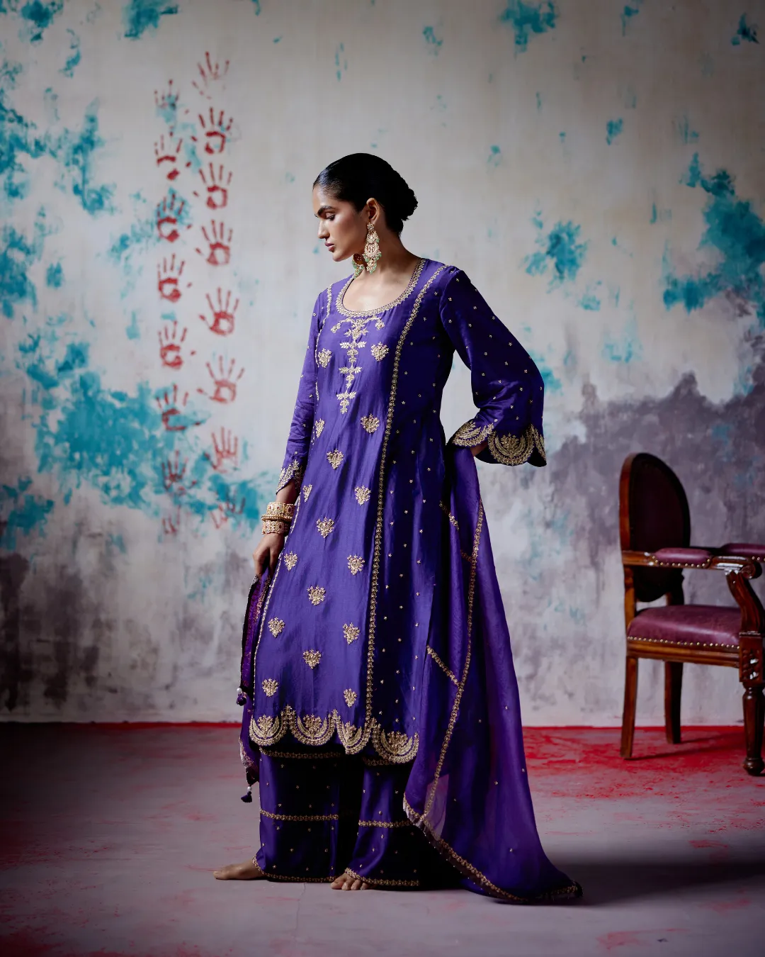 Purple Kurta Set