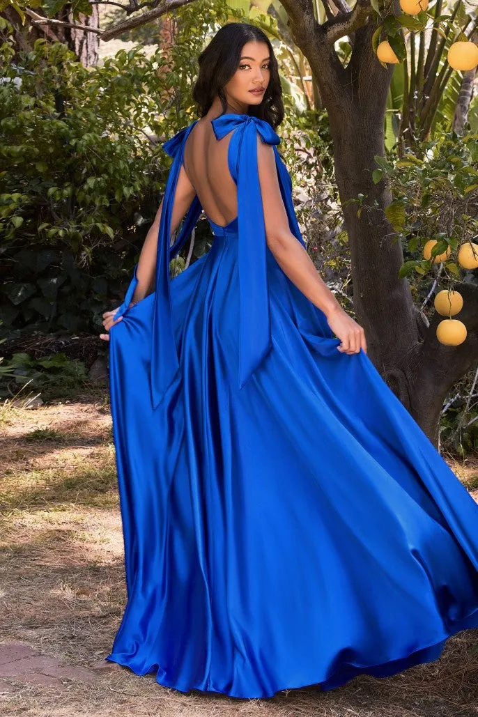 Refined Beauty | Soft Satin A Line Gown | LaDivine 7490