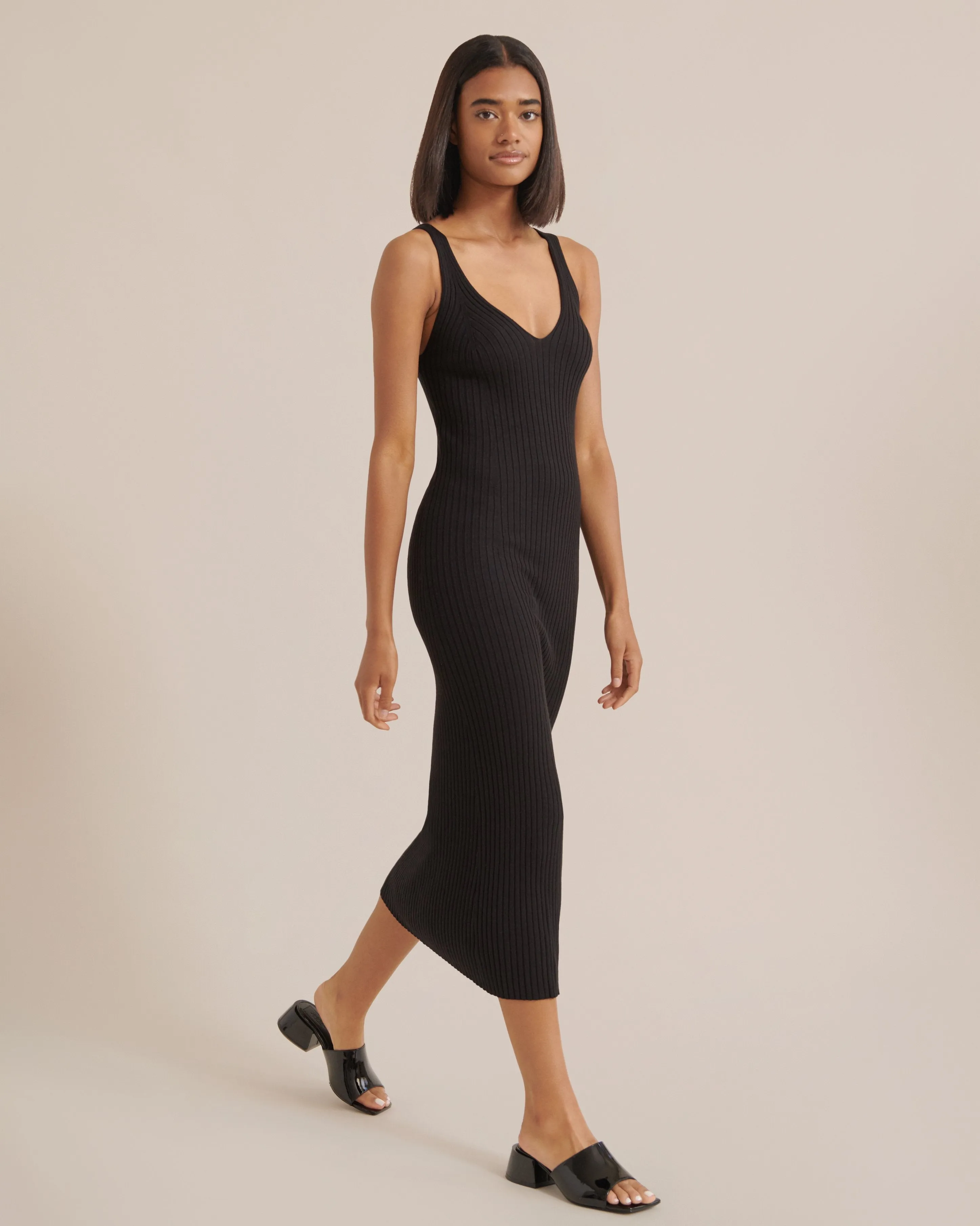 Teja V-Neck Ribbed Dress