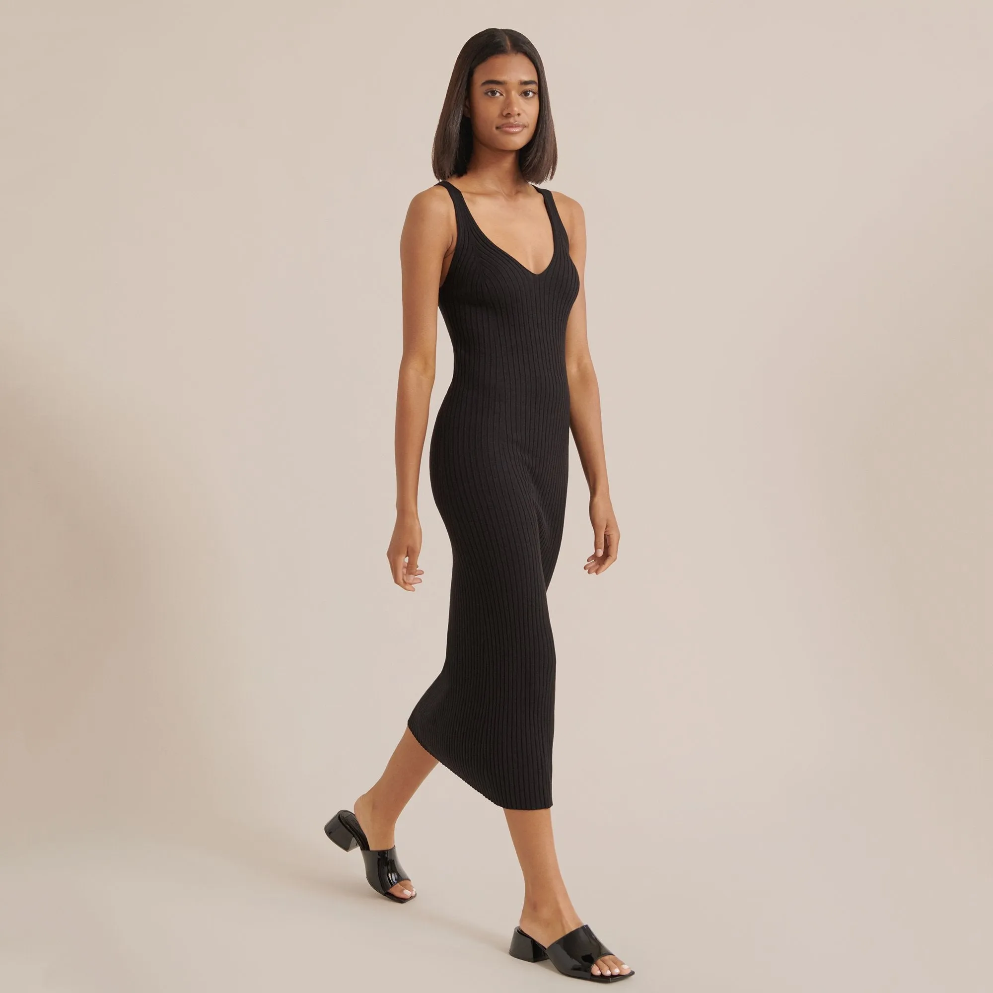 Teja V-Neck Ribbed Dress