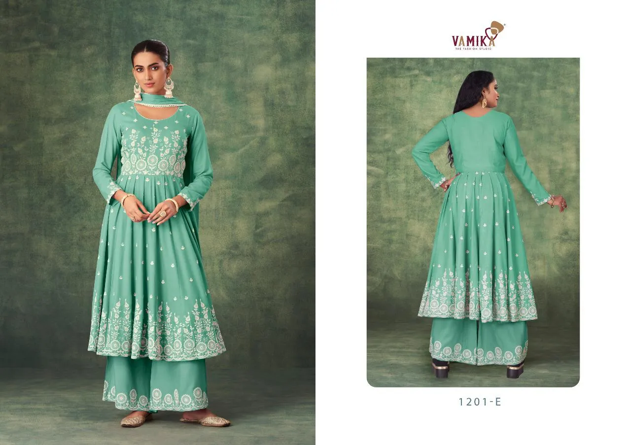 VAMIKA SAKHI 1201 RAYON KURTI WITH BOTTOM AND DUPATTA
