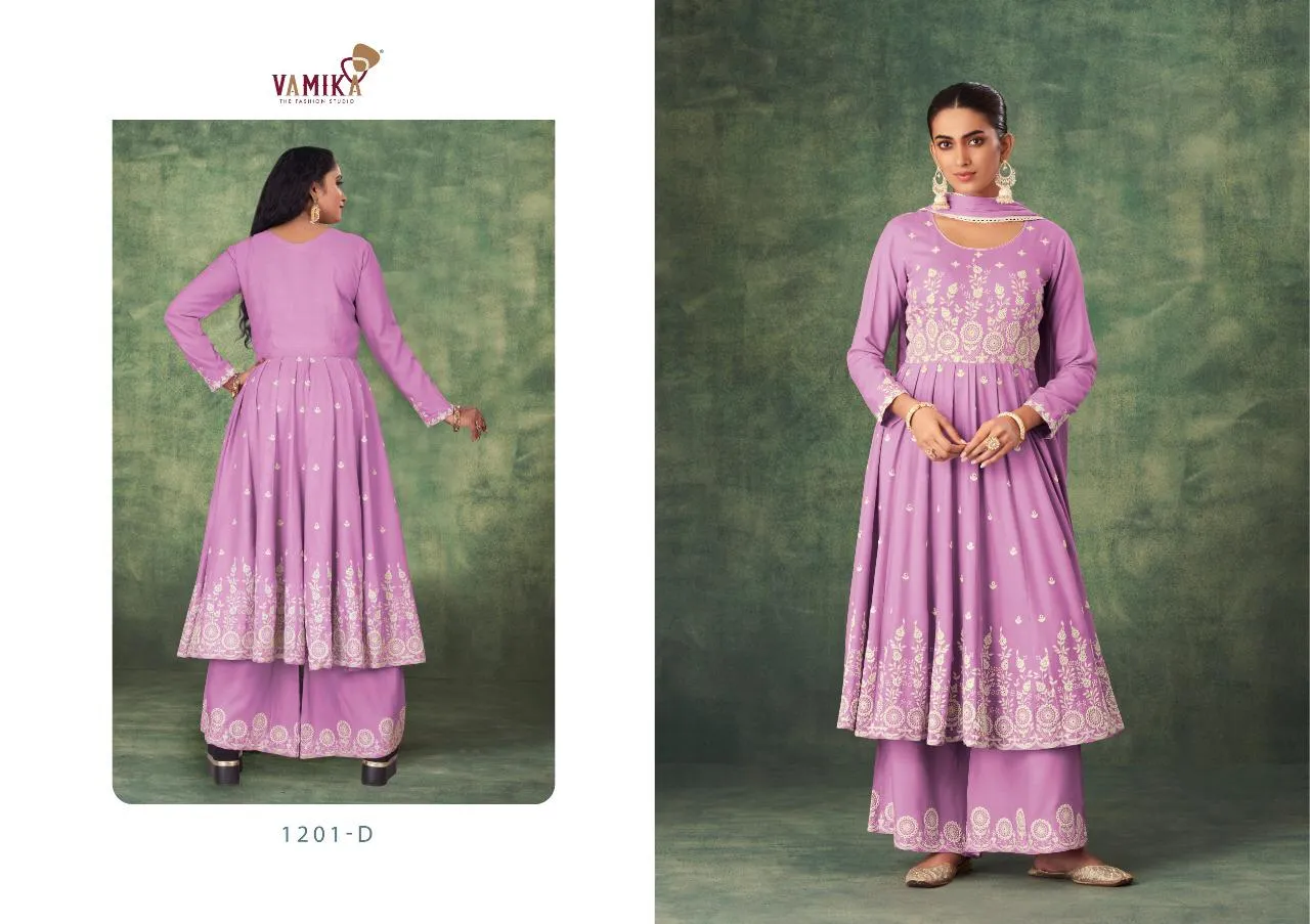 VAMIKA SAKHI 1201 RAYON KURTI WITH BOTTOM AND DUPATTA