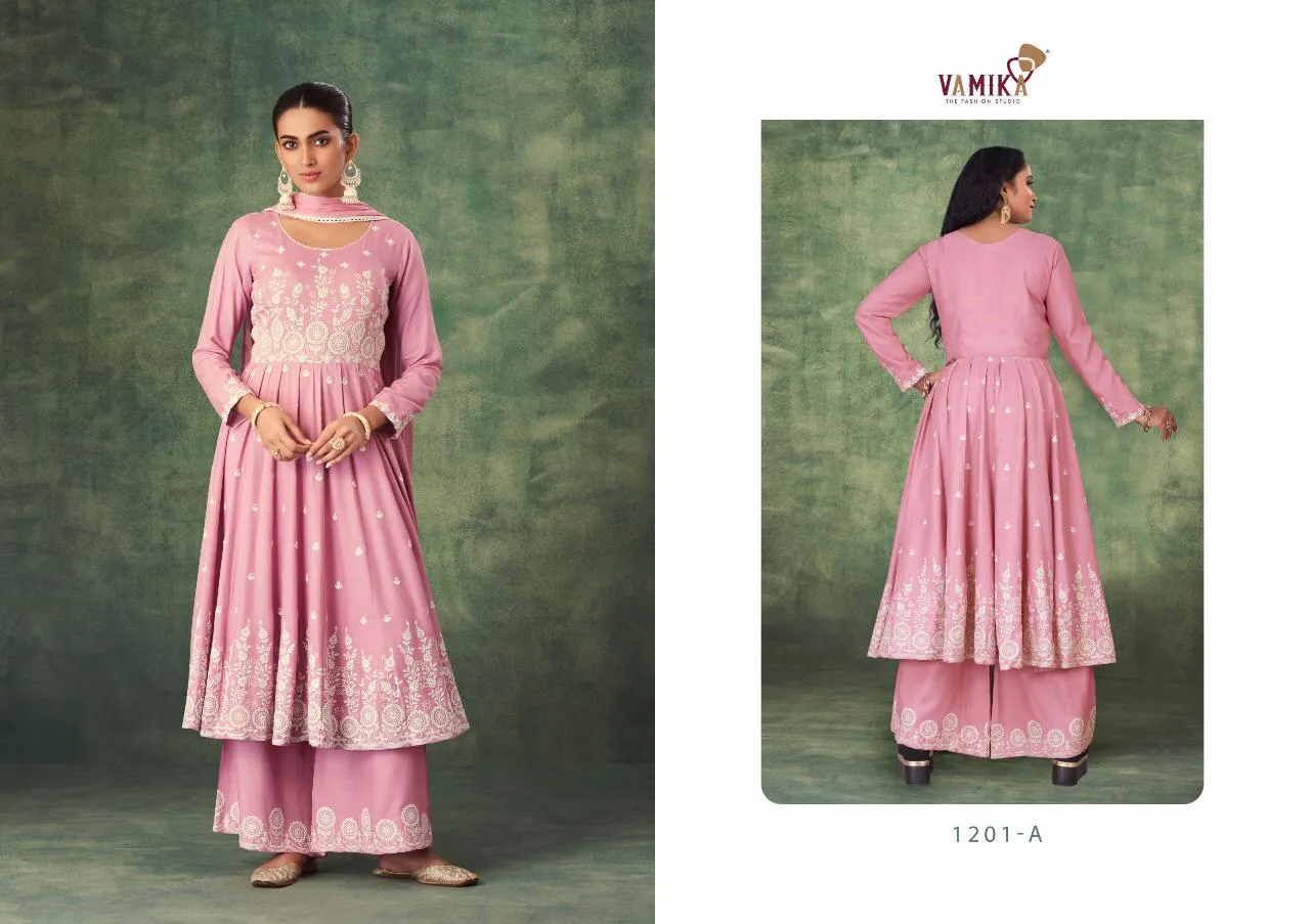 VAMIKA SAKHI 1201 RAYON KURTI WITH BOTTOM AND DUPATTA