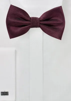 Wine Herringbone Bowtie