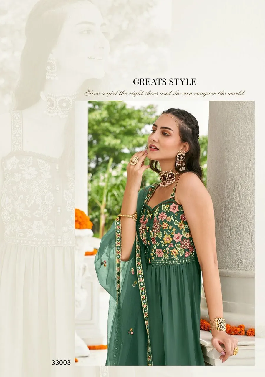 ZOYA PURE VISCOSE SATIN SILK TOP & SHARARA SUIT